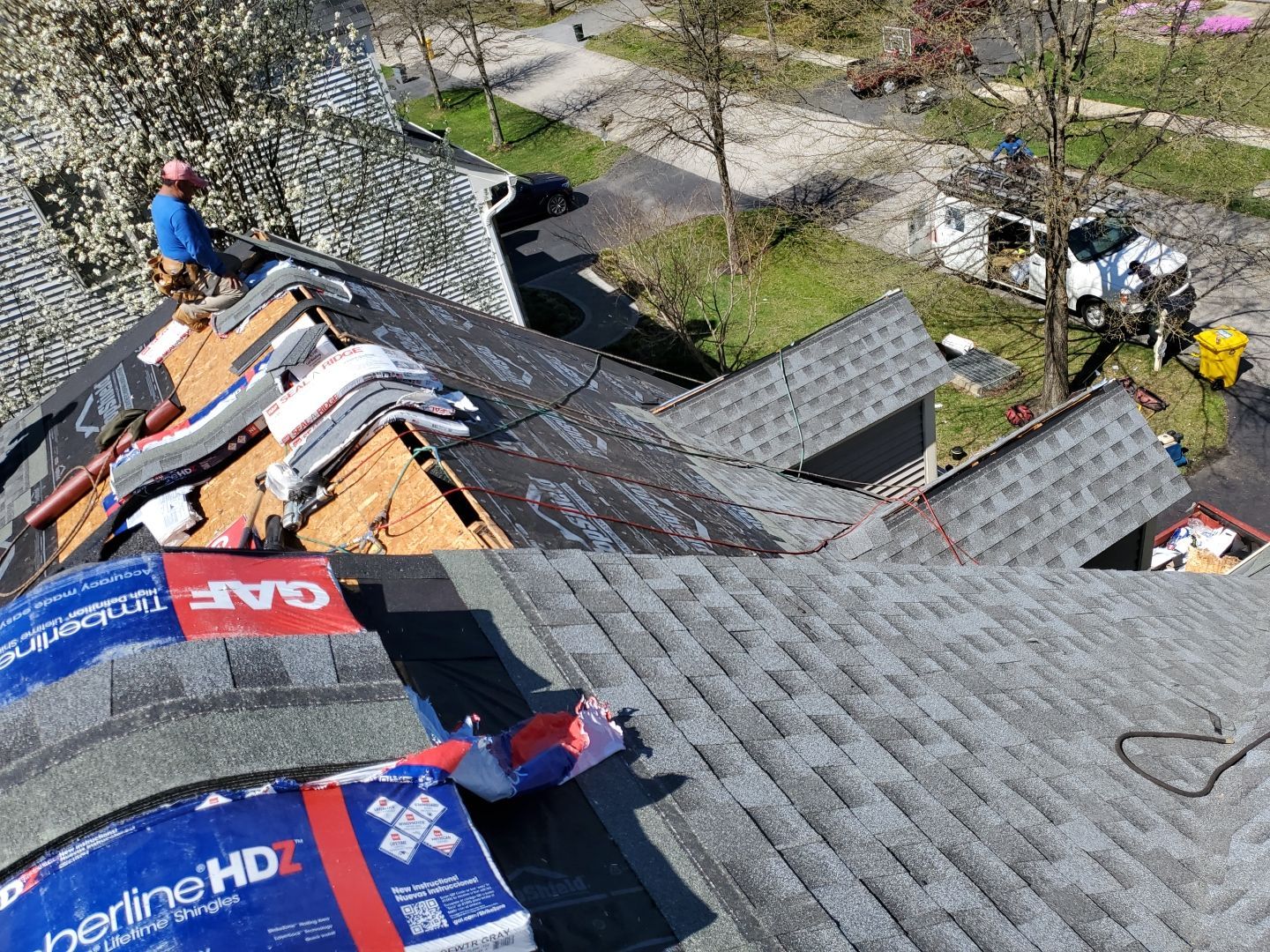 roof replacement project in process