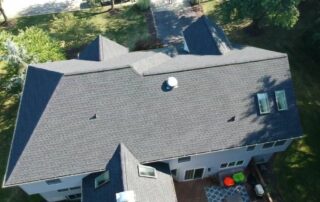 Drone View Of A New Shingle Roof Installed By Landmark Roofing In Millersville MD