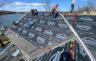 Landmark Roofing Technicians During Severna Park MD Roof Replacement On Severn River - High Bank Road 21146