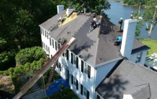 Traditional Waterfront Home During Roof Replacement By Landmark Roofing Technicians In Annapolis Maryland - West Annapolis 21401